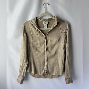 ICE Silk Long Sleeve Button Down Blouse
